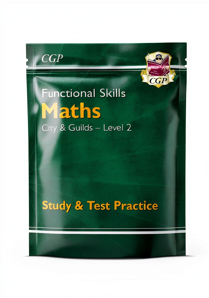 Installing CGP Functional Skills English Level 2 Study Guide on a wooden desk