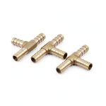 Brass T Shaped Hose Barb Fitting 3 Way Industrial uxcell-0