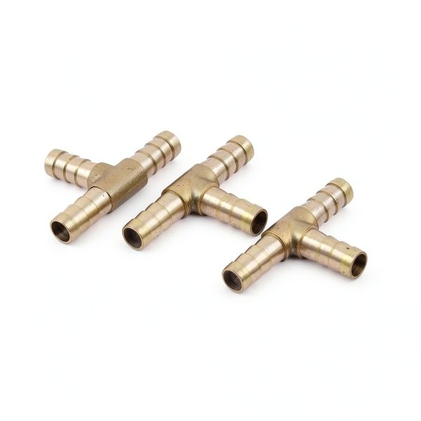 Brass T Shaped Hose Barb Fitting 3 Way Industrial uxcell-0