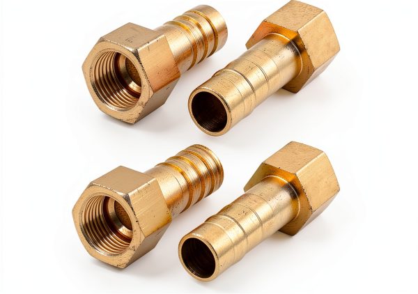 Hose Barb Coupler Brass Gold BSP Thread Industrial Fittings-0