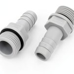 Hose Barb Coupler Plastic Gray 16mm BSP Thread uxcell-0