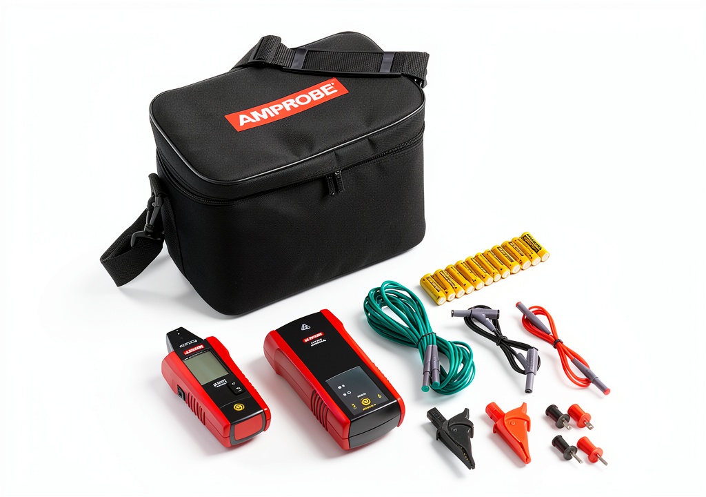 Fluke AT-6010 Circuit Tracer displaying LCD screen and transmitter
