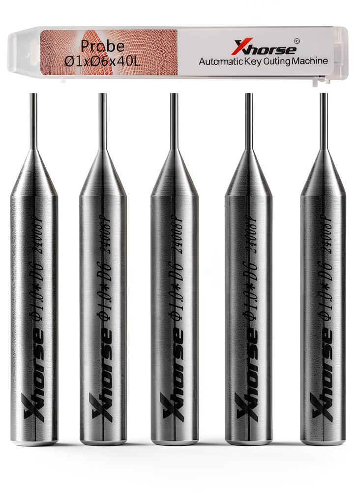 Xhorse 1.0mm tracer probe connected to a key machine