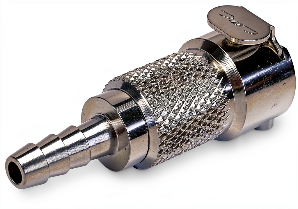 Colder Products brass inline coupler with barbed fittings