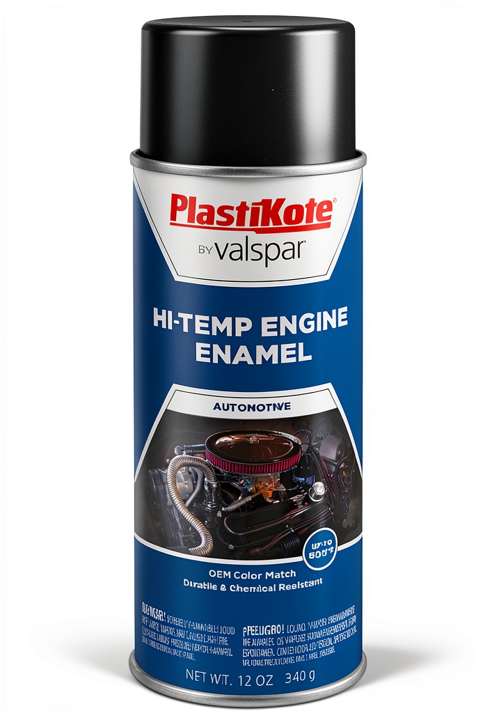 PlastiKote engine paint applied to a car engine block