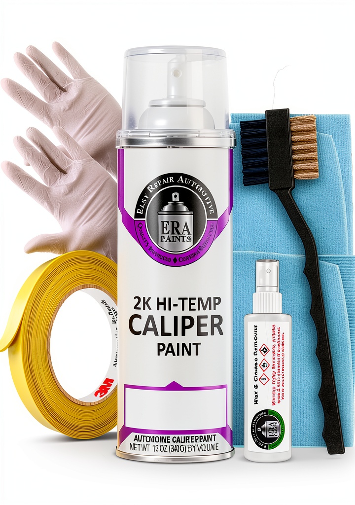 Applying ERA Paints Purple 2K Spray Paint to brake calipers