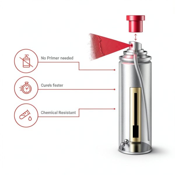 Red 2K Spray Paint Kit by ERA Paints Glossy Chip-Resistant 12 oz-2