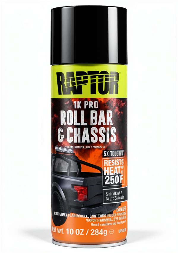 RAPTOR 1K Roll Bar and Chassis Paint Satin Black 10 Ounce Tough Enamel-0