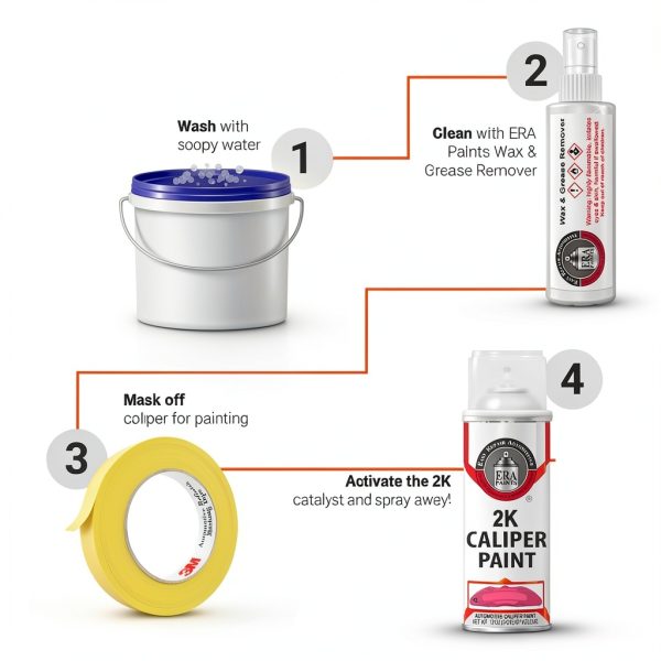 Red 2K Spray Paint Kit by ERA Paints Glossy Chip-Resistant 12 oz-5