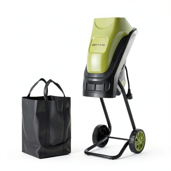 Electric Wood Chipper SEYVUM 15-Amp Corded Shredder with 45L Bag-4