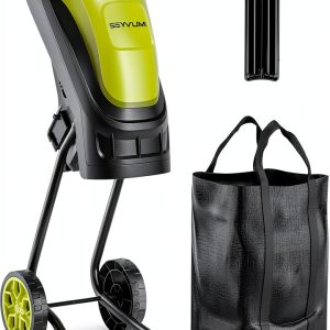 Electric Wood Chipper SEYVUM 15-Amp Corded Shredder with 45L Bag-0