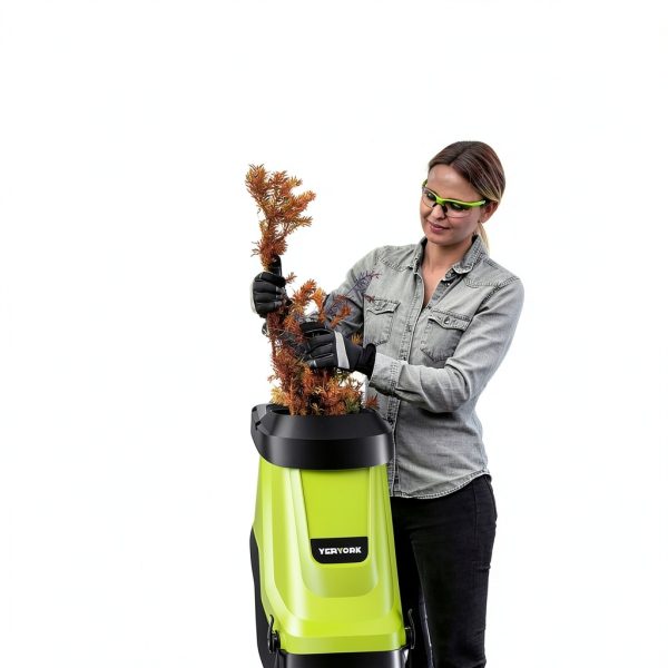 Wood Chipper Yeryork 15-Amp Electric Mulcher with 1.8" Hopper-6
