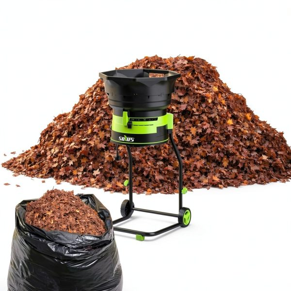 Electric Leaf Mulcher SOYUS 15Amp Shredder 18:1 Reduction 5‑Level Dial-3