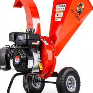 GreatCircleUSA Mini Wood Chipper Shredder 7HP Gas 3" Max Capacity Red-0