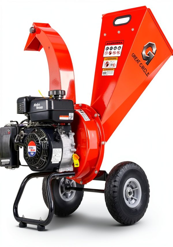 GreatCircleUSA Mini Wood Chipper Shredder 7HP Gas 3" Max Capacity Red-0