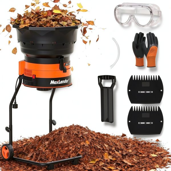 Electric Leaf Mulcher MAXLANDER ML-LS03-A 15 Amp 8400 RPM Shredder-0