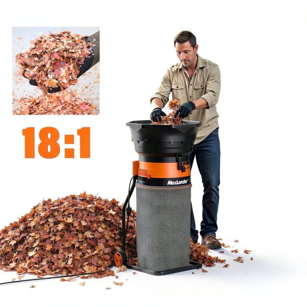 Electric Leaf Mulcher MAXLANDER ML-LS03-A 15 Amp 8400 RPM Shredder-2