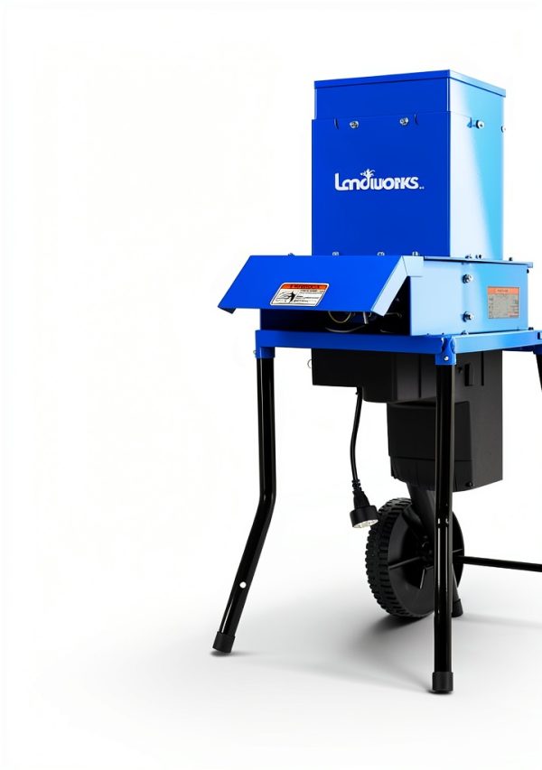 Electric Leaf Mulcher Landworks 15A 1800W Steel Shredder 11" Blades-2