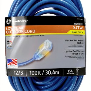Southwire Coldflex 12/3 Heavy-Duty Extension Cord 100ft Blue-0