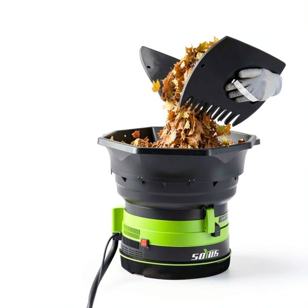Electric Leaf Mulcher SOYUS 15Amp Shredder 18:1 Reduction 5‑Level Dial-2