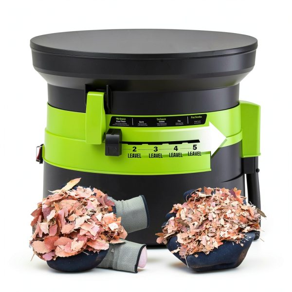 Electric Leaf Mulcher SOYUS 15Amp Shredder 18:1 Reduction 5‑Level Dial-4